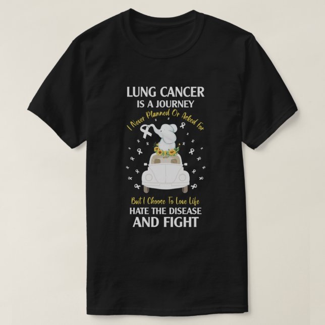 T-shirt La sensibilisation au cancer du poumon est un voya (Design devant)