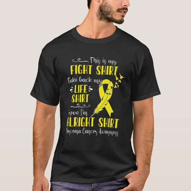T-shirt La sensibilisation au cancer du sarcome Mon combat (Devant)