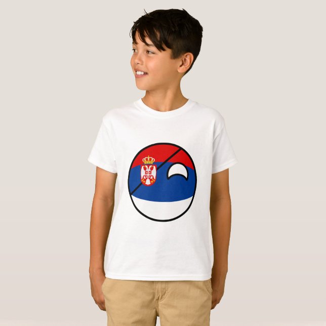 T-shirt La Serbie Geeky tendante drôle Countryball (Devant entier)