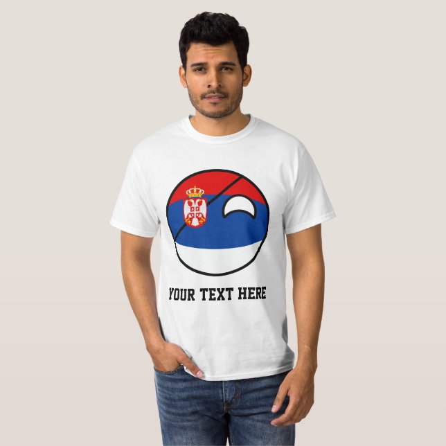 T-shirt La Serbie Geeky tendante drôle Countryball (Devant entier)