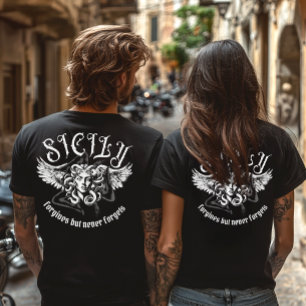 T-shirt La Sicile pardonne mais n'oublie jamais Trinacria