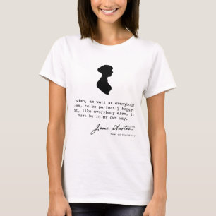 T-shirt La silhouette de Jane Austen et la citation du liv
