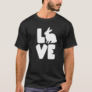 T-shirt La Silhouette De Lapin Blanc Remplace O En Amour É