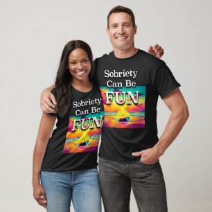 T-shirt La sobriété peut être amusante slogan AA de plage 