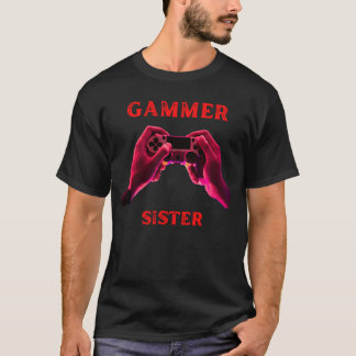 T-shirt La soeur gammer fummy gamer dire garçons filles