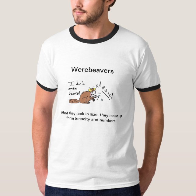 T-shirt La sonnerie T des hommes : Le Werebeaver (Devant)
