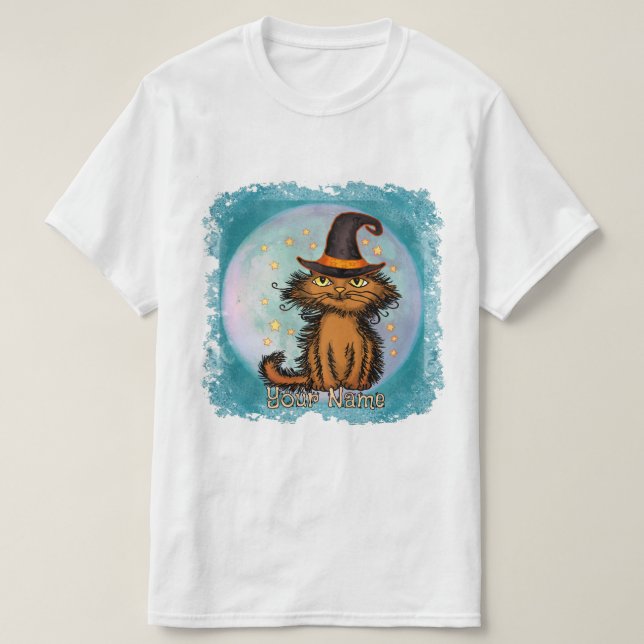 T-shirt La sorcière au chat Scraggles (Design devant)