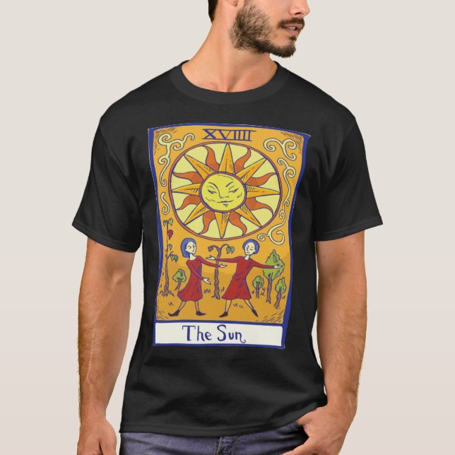 T-shirt La Sorcière gothique Wiccan de la carte Tarot Sun  (Devant)