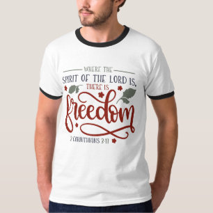 T-shirt La source de l'seigneur est la liberté blanche sty