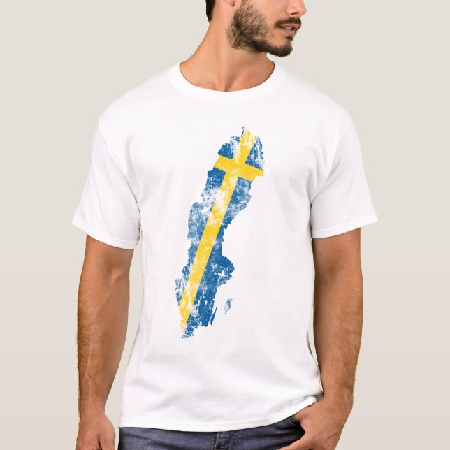 T-shirt La Suède a affligé la chemise (Devant)