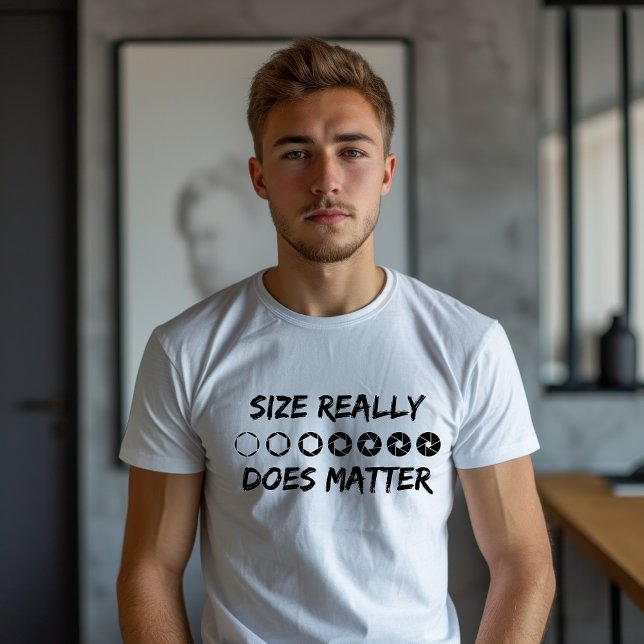 T-shirt La taille compte vraiment en photographie (Créateur téléchargé)