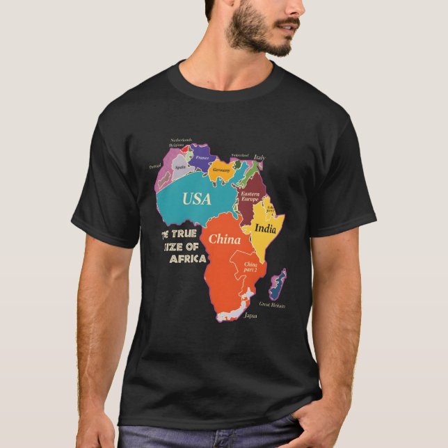 T-shirt La Taille Réelle De L'Afrique (Devant)