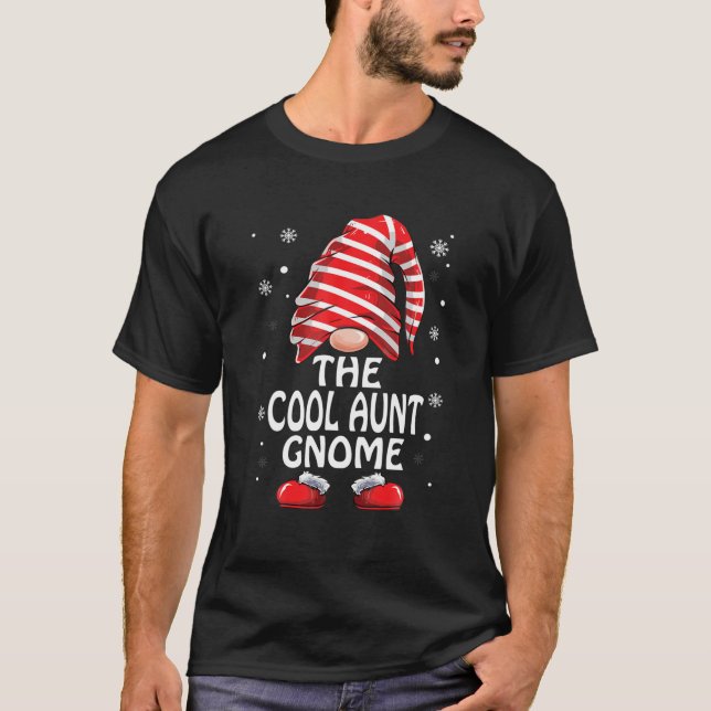 T-shirt La tante Cool Gnome Correspondant Famille Noël Paj (Devant)