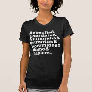 T-shirt La taxonomie de l'homme   Du règne à l'espèce