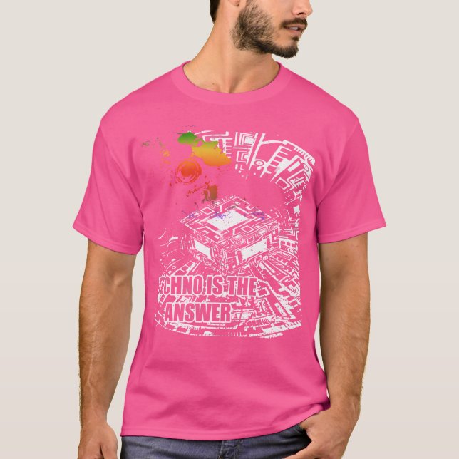 T-shirt La techno est la musique de réponse Electro Dancin (Devant)