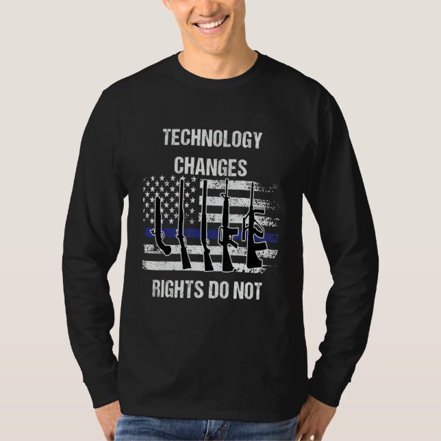 T-shirt La technologie change les droits, pas le 2e amende (Devant)