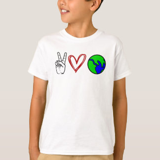 T-shirt La terre d'amour de paix de jour de la terre