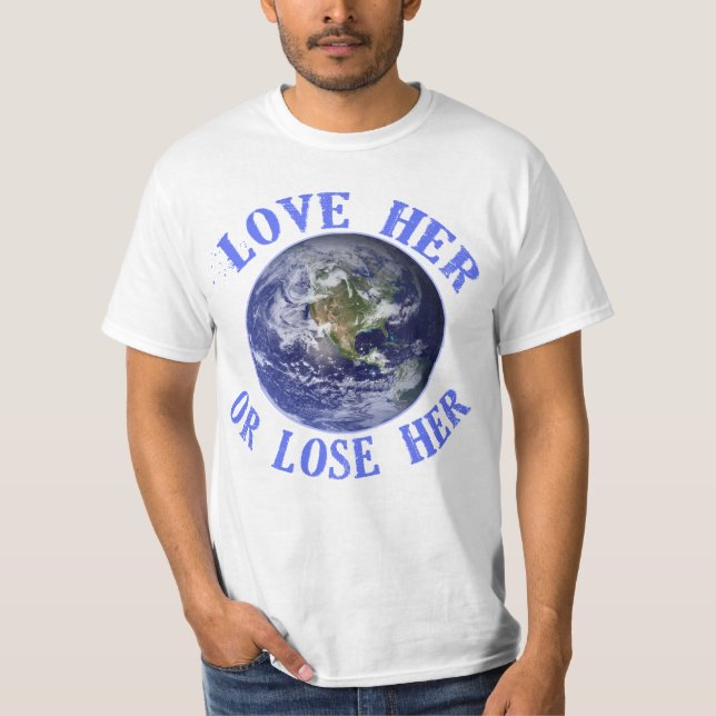 T-shirt La terre de planète, l'aiment ou perdent ses (Devant)
