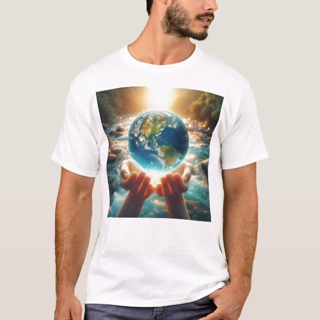 T-SHIRT LA TERRE EST DANS NOS MAINS (Devant)