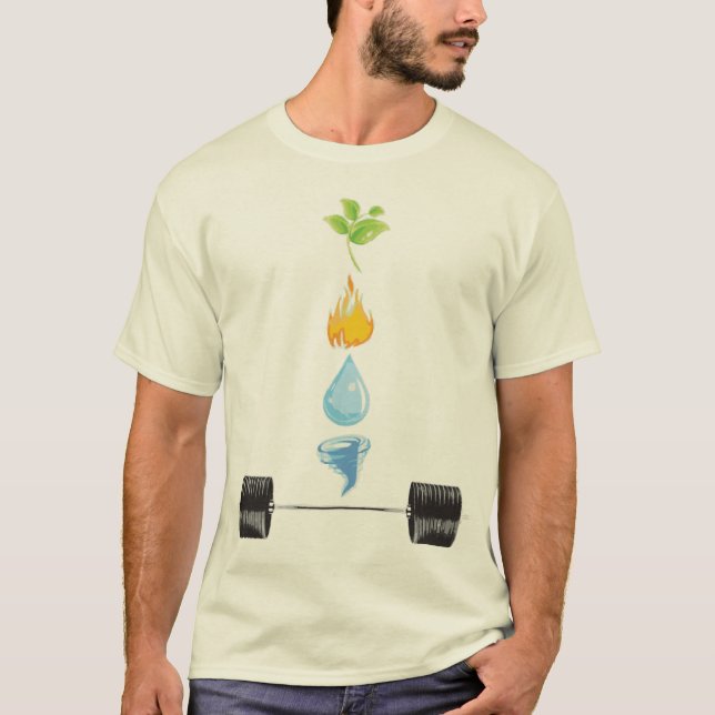 T-shirt La terre, le feu, l'eau, air, chemise de FER (Devant)