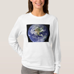 T-shirt La terre montrant l'hémisphère de l'ouest