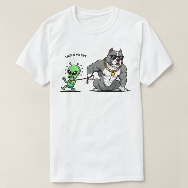 T-shirt La Terre n'est pas sûre (Design devant)