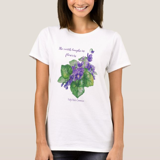 T-shirt La Terre rit en fleurs Cite Violets sauvages (Devant)