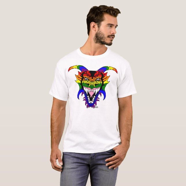 T-shirt La tête du grand dragon de fierté (Devant entier)