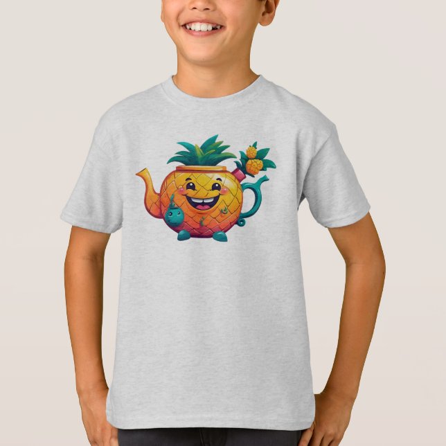 T-shirt La théière joyeuse et prospère de l'ananas (Devant)