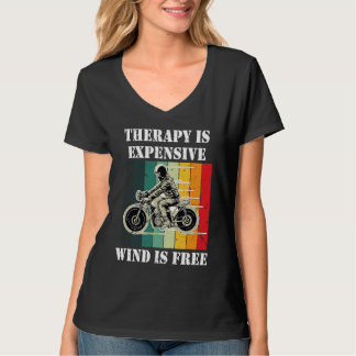 T-shirt La thérapie de motard est chère Le vent est gratui