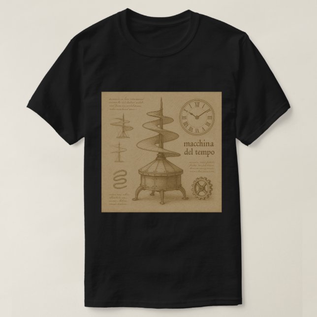 T-shirt La Time Machine de Léonard de Vinci ? ! (Design devant)