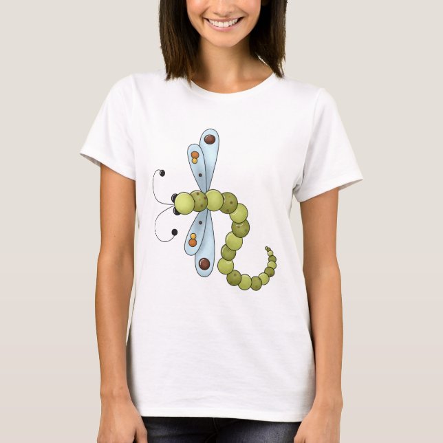T-shirt La toile du créateur · Libellule bleue et verte (Devant)