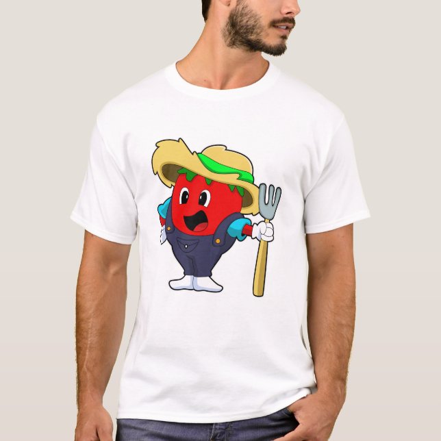 T-shirt La tomate comme fermier avec le gâteau (Devant)