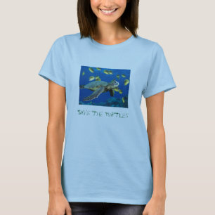 T-shirt La tortue de mer verte, sauvent les tortues