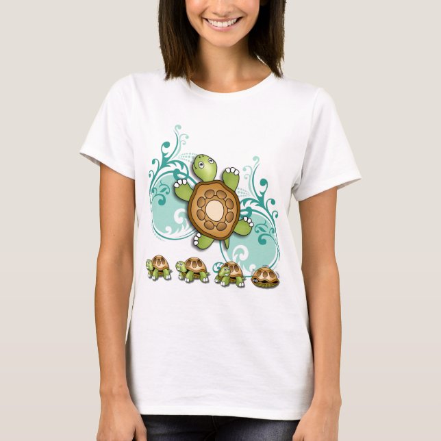 T-shirt La TORTUE dépêchent vert (Devant)