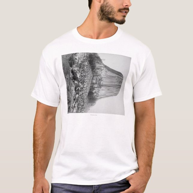 T-shirt La tour du diable de l'ouest avec tombé (Devant)