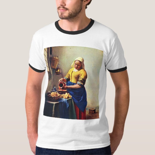 T-shirt La trayeuse [1]. Par Johannes Vermeer (Devant)