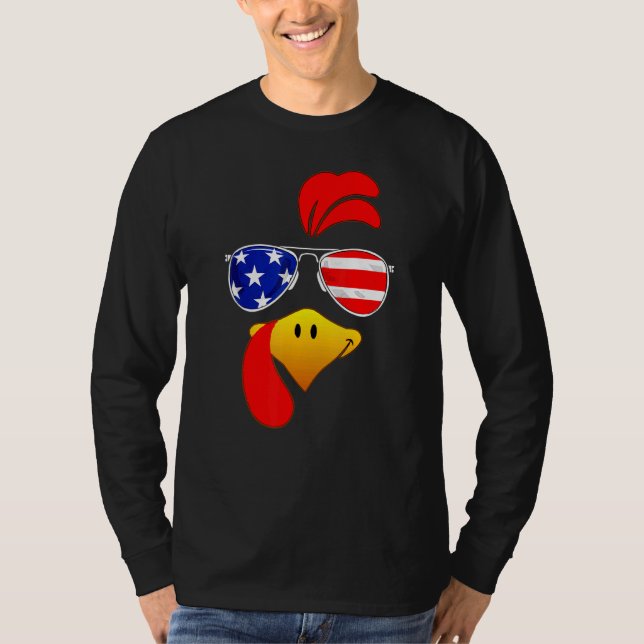 T-shirt La Turquie mignonne face Thanksgiving drapeau amér (Devant)