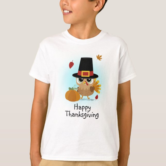 T-shirt La Turquie mignonne Thanksgiving (Devant)