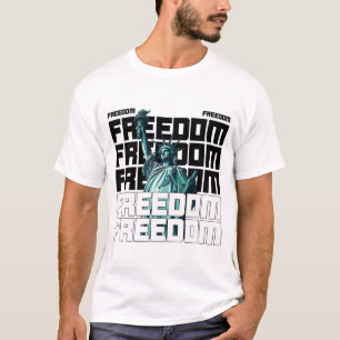 T-shirt La typographie de la liberté avec la statue de la