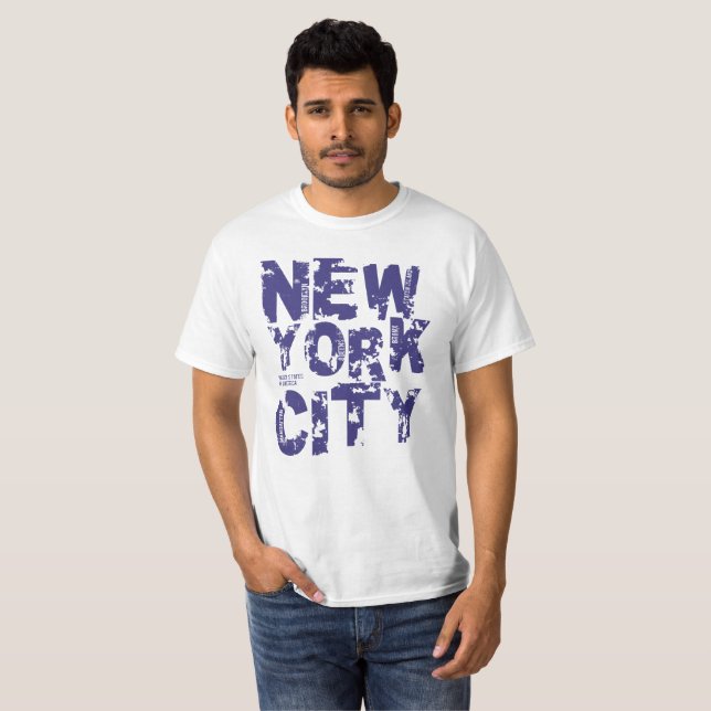 T-shirt La typographie des textes de New York City énonce (Devant entier)