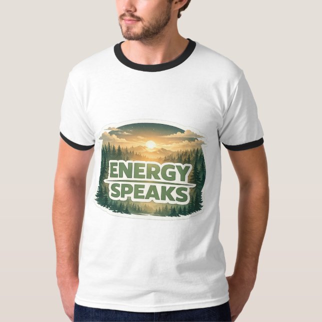 T-shirt La typographie du coucher de soleil forestier parl (Devant)