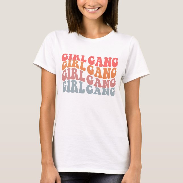 T-shirt La typographie hippie tendance du gang de filles (Devant)