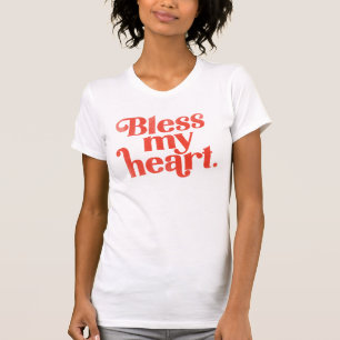 T-shirt La typographie rouge "Bénir mon coeur" mignonne et