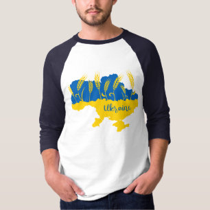 T-shirt La typographie ukrainienne et l'oreille au blé sur
