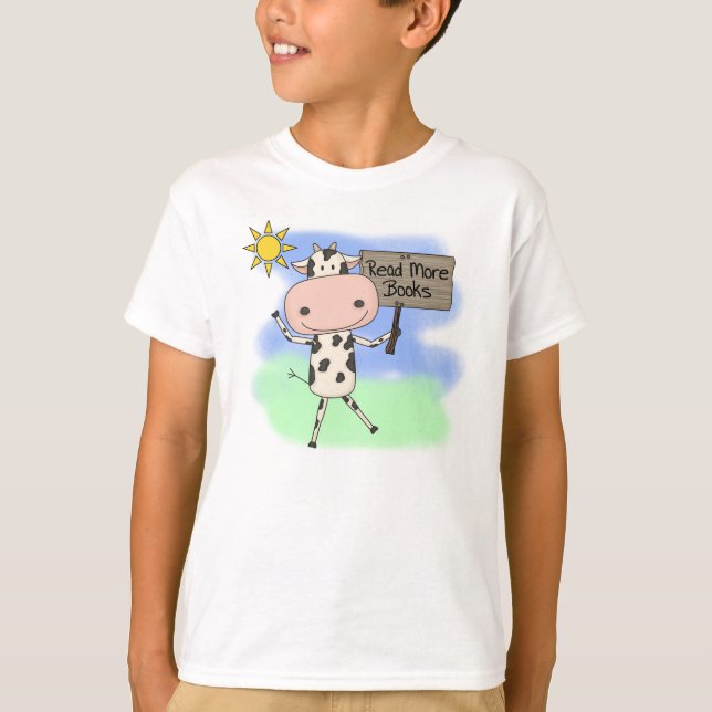T-shirt La vache a lu plus de livres (Devant)