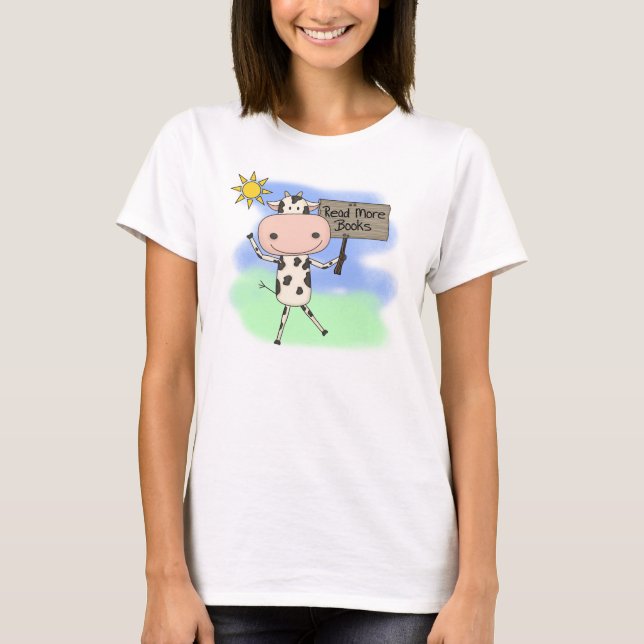 T-shirt La vache a lu plus de livres (Devant)