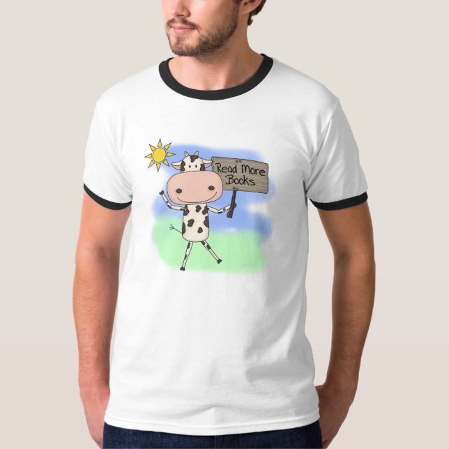 T-shirt La vache a lu plus de livres (Devant)