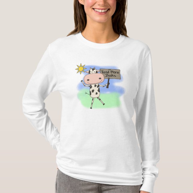 T-shirt La vache a lu plus de livres (Devant)