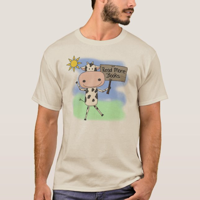 T-shirt La vache a lu plus de livres (Devant)